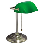 Alera Traditional Banker's Lamp, Green Glass Shade, 10.5