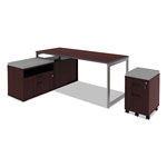 Alera Open Office Low Storage Cab Cred, 29 1/2w x 19 1/8d x 22 7/8h, Mahogany view 2