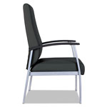 Alera metaLounge Series High-Back Guest Chair, 24.6'' x 26.96'' x 42.91'', Black Seat/Black Back, Silver Base view 2