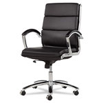 Alera Neratoli Mid-Back Slim Profile Chair, Supports up to 275 lbs, Black Seat/Black Back, Chrome Base view 5