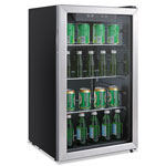 Alera 3.2 Cu. Ft. Beverage Cooler, Stainless Steel/Black orginal image