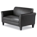 Alera Reception Lounge Furniture, Loveseat, 55.5w x 31.5d x 32h, Black view 2