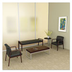 Alera Reception Lounge WL Series Bench, 65.75w x 22.25d x 22.88h, Black/Mahogany view 2
