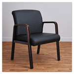Alera Reception Lounge WL Series Guest Chair, 24.21'' x 26.14'' x 32.67'', Black Seat/Black Back, Mahogany Base view 3