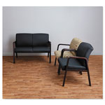 Alera Reception Lounge WL Series Guest Chair, 24.21'' x 26.14'' x 32.67'', Black Seat/Black Back, Mahogany Base view 4