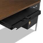 Alera Double Pedestal Steel Desk, Metal Desk, 72w x 36d x 29.5h, Mocha/Black view 1