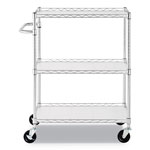 Alera 3-Shelf Wire Cart with Liners, 34.5w x 18d x 40h, Silver, 600-lb Capacity view 2