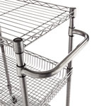 Alera Three-Tier Wire Cart with Basket, 28w x 16d x 39h, Black Anthracite view 4