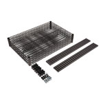 Alera NSF Certified Industrial 4-Shelf Wire Shelving Kit, 36w x 18d x 72h, Black view 3