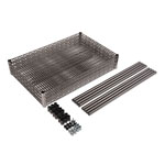 Alera Wire Shelving Starter Kit, Four-Shelf, 36w x 24d x 72h, Black Anthracite view 4
