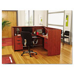 Alera Valencia Series Reception Desk with Counter, 71w x 35.5d x 42.5h, Cherry view 2