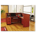 Alera Valencia Series Reception Desk with Counter, 71w x 35.5d x 42.5h, Cherry view 3