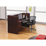 Alera Valencia Series Reception Desk with Counter, 71w x 35.5d x 42.5h, Mahogany view 2
