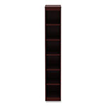 Alera Alera Valencia Series Narrow Profile Bookcase, Six-Shelf, 11.81w x 11.81d x 71.73h, Mahogany view 2