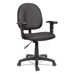 Alera Essentia Series Swivel Task Chair with Adjustable Arms, Supports up to 275 lbs, Black Seat/Black Back, Black Base view 1