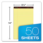 Ampad Gold Fibre Quality Writing Pads, Wide/Legal Rule, 50 Canary-Yellow 8.5 x 14 Sheets, Dozen view 4