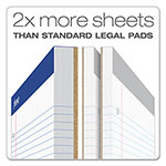 Ampad Double Sheet Pads, Wide/Legal Rule, 100 White 8.5 x 11.75 Sheets view 3