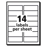 Avery WeatherProof Durable Mailing Labels w/ TrueBlock Technology, Laser Printers, 1.33 x 4, White, 14/Sheet, 50 Sheets/Pack view 1