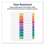 Avery Customizable Table of Contents Ready Index Dividers with Multicolor Tabs, 10-Tab, 1 to 10, 11 x 8.5, White, 3 Sets view 1