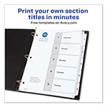 Avery Customizable TOC Ready Index Black and White Dividers, 5-Tab, Letter view 5