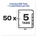 Avery Print and Apply Index Maker Clear Label Dividers, 5 White Tabs, Letter, 50 Sets view 1