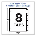 Avery Customizable Table of Contents Ready Index Dividers with Multicolor Tabs, 8-Tab, 1 to 8, 11 x 8.5, Translucent, 1 Set view 4