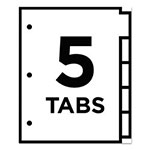 Avery Insertable Big Tab Plastic Dividers, 5-Tab, 11 x 8.5, Assorted, 1 Set view 3