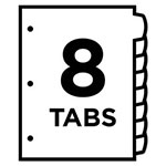 Avery Big Tab Printable Large White Label Tab Dividers, 8-Tab, Letter, 20 per pack view 5