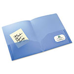 Avery Plastic Two-Pocket Folder, 20-Sheet Capacity, Translucent Blue view 1
