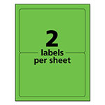 Avery High-Visibility Permanent Laser ID Labels, 5 1/2 x 8.5, Neon Green, 200/Box view 2