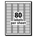 Avery White Address Labels w/ Sure Feed Technology for Laser Printers, Laser Printers, 0.5 x 1.75, White, 80/Sheet, 250 Sheets/Box view 1