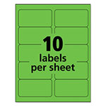 Avery High-Visibility Permanent Laser ID Labels, 2 x 4, Neon Green, 1000/Box view 1