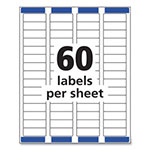 Avery Easy Peel White Address Labels w/ Sure Feed Technology, Inkjet Printers, 0.66 x 1.75, White, 60/Sheet, 25 Sheets/Pack view 1
