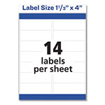 Avery Easy Peel White Address Labels w/ Sure Feed Technology, Inkjet Printers, 1.33 x 4, White, 14/Sheet, 100 Sheets/Box view 5