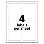 Avery White Shipping Labels-Bulk Packs, Inkjet/Laser Printers, 3.5 x 5, White, 4/Sheet, 250 Sheets/Box view 1