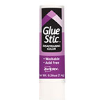 Avery Permanent Glue Stic Value Pack, 0.26 oz, Applies Purple, Dries Clear, 18/Pack view 1
