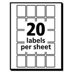 Avery Removable Multi-Use Labels, Inkjet/Laser Printers, 1 x 0.75, White, 20/Sheet, 50 Sheets/Pack view 3