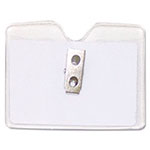 Advantus Security ID Badge Holder with Clip, Horizontal, 3.5 x 3.75, Clear, 50/Box view 1