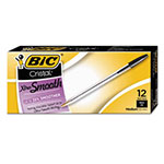 Bic Cristal Xtra Smooth Stick Ballpoint Pen, 1mm, Black Ink, Clear Barrel, Dozen view 1