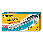 Bic Intensity Retractable Permanent Marker, Fine Bullet Tip, Black, Dozen view 1