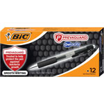 Bic PrevaGuard Gel-ocity Retractable Gel Pen, Medium 0.7 mm, Black Ink, Clear/Black Barrel, Dozen view 1