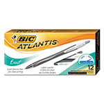 Bic Atlantis Exact Retractable Ballpoint Pen, 0.7mm, Black Ink/Barrel, Dozen view 1