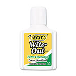 Bic Wite-Out Extra Coverage Correction Fluid, 20 ml Bottle, White, 1/Dozen view 1