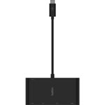 Belkin USB-C Multimedia + Charge Adapter - for Notebook - 100 W - USB Type C - 1 x USB 3.0 - USB Type-C - Network (RJ-45) - HDMI - VGA - Wired view 1