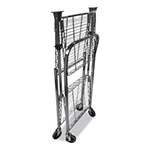 Bostitch® Stowaway Folding Carts, 2 Shelves, 35w x 37.25d x 22h, Chrome, 250 lb Capacity view 1