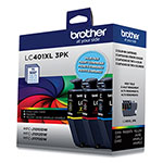 Brother LC401XL3PKS High-Yield Ink, 500 Page-Yield, Cyan/Magenta/Yellow, 3/Pack view 2