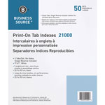 Business Source Dividers w/Print-on Tabs,90 Bright, 8-1/2