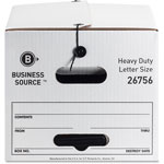 Business Source Storage Box, Medium-duty, Letter, White/Black view 1