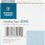 Business Source Invisible Tape, 1" Core, 3/4"x1296", Transparent view 4