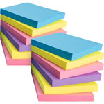 Business Source Adhesive Notes, 100 Sheets, 3" x 3", Assorted Extreme view 2